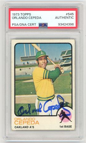 1973 Topps #545 Orlando Cepeda PSA DNA Certified Authentic Auto