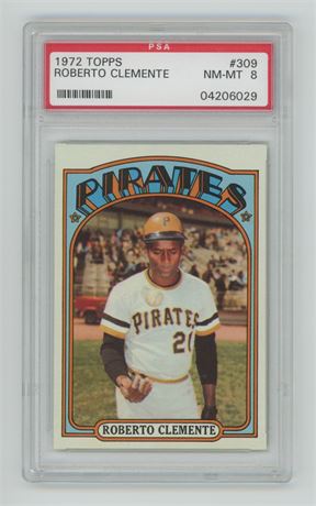 1972 Topps #309 Roberto Clemente PSA 8 NMMT