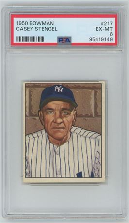 1950 Bowman #217 Casey Stengel PSA 6 EXMT