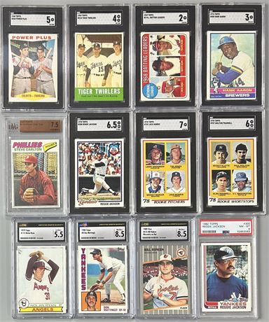1960-89 Topps/Fleer Graded Star Lot (12) Ripken FF, RCs etc *See Pics