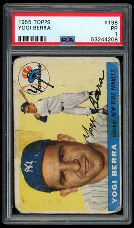1955 Topps #198 Yogi Berra PSA 1 PR