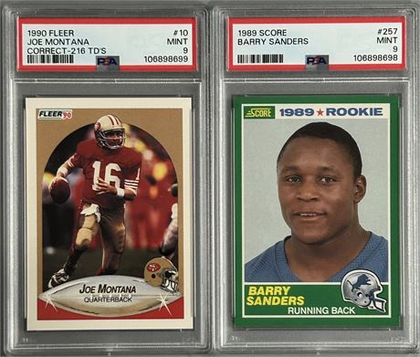 1989-90 Fleer/Score PSA Graded Superstar Lot (2) w/ Sanders RC