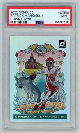 2022 Panini Donruss Patrick Mahomes Downtown! PSA 9 MINT