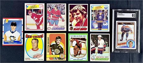 1971 - 1990 Topps/O-Pee-Chee/Score Hockey Lot (10) w/ Stars