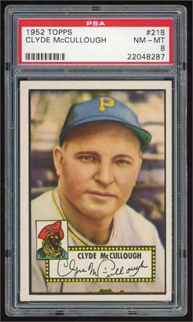 1952 Topps #218 Clyde McCullough PSA 8 NMMT Only 10 Higher