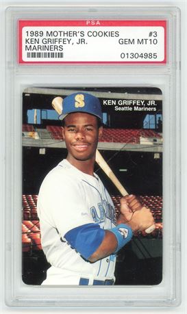 1989 Mother's Cookies #3 Ken Griffey Jr Mariners PSA 10 GEM MINT