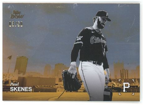 2025 Topps Black & White Paul Skenes 3/50 Golden Hour