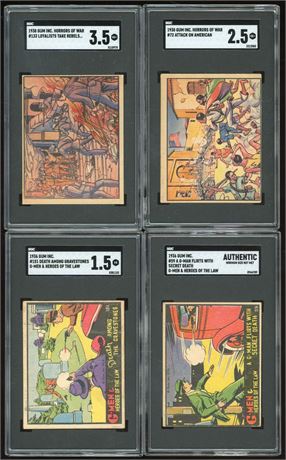 1936-1938 Gum Inc G-Men & Heroes of the Law/Horrors of War SGC Graded Lot (4)