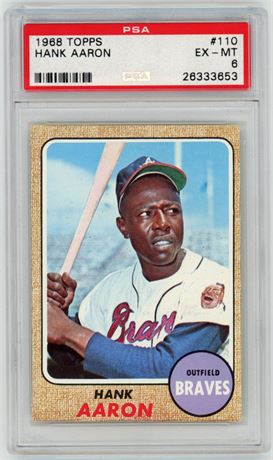 1968 Topps #110 Hank Aaron PSA 6 EXMT