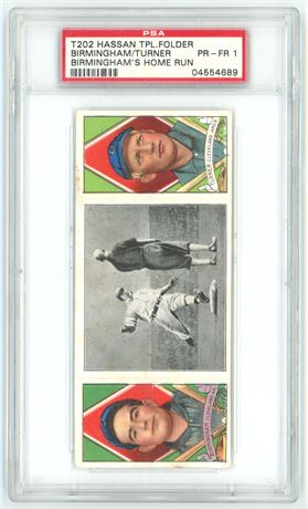 1912 T202 Hassan Triple Folders Birmingham/Turner Birmingham's Home Run PSA 1