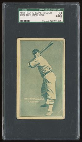 1911 D310 Pacific Coast Biscuit Roy Brashear SGC 2 GOOD RARE