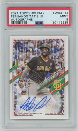 2021 Topps Holiday Autographs Fernando Tatis Jr. 50/50 PSA 9 Mint