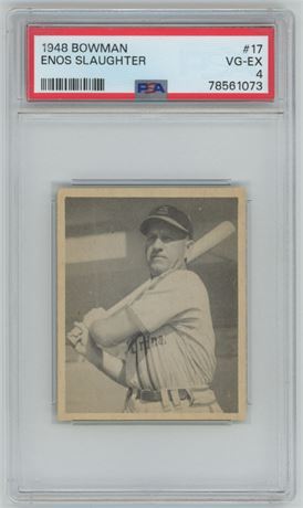 1948 Bowman #17 Enos Slaughter RC PSA 4 VGEX