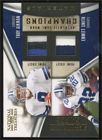 2009 Panini National Treasures Playoff Aikman / Smith Champions Materials 04/25