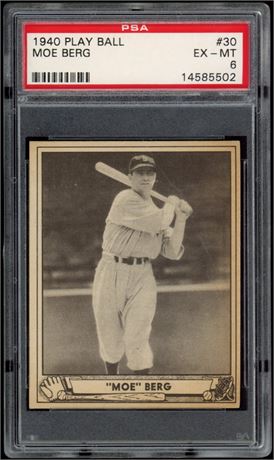 1940 Play Ball #30 Moe Berg PSA 6 EXMT
