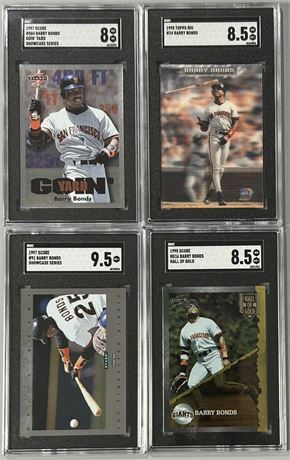 1995 & 1997 Barry Bonds SGC Graded Lot (4) w/ Inserts
