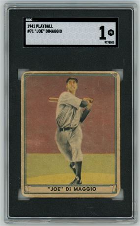 1941 Play Ball #71 Joe DiMaggio SGC 1 POOR