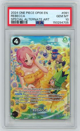 2024 One Piece OP06 EN #91 Rebecca Special Alternate Art PSA 10 GEM MINT