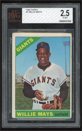 1966 Topps #1 Willie Mays BVG 2.5 GOOD+