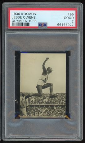 1936 Kosmos #95 Jessie Owens RC Olympiade 1936 PSA 2 Pop 4 Only 9 Higher