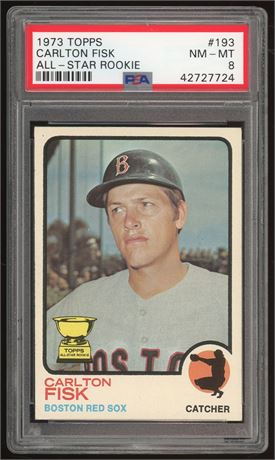 1973 Topps #193 Carlton Fisk All-Star Rookie PSA 8 NMMT