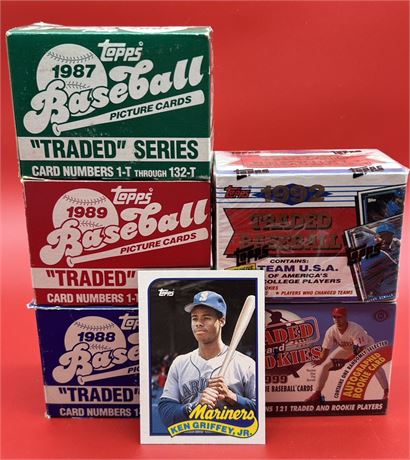 1987-89, 92, 99 Topps Traded Complete Sets (5)