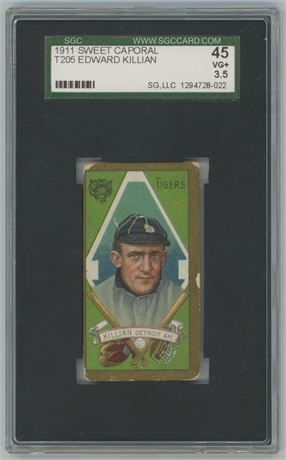 1911 T205 Sweet Caporal Edward Killian SGC 3.5 VG+