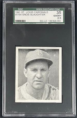 1941 W754 St. Louis Cardinals Enos Slaughter RC SGC 2.5 GOOD+ RARE