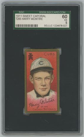 1911 T205 Sweet Caporal Harry McIntire SGC 5 EX