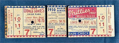 1950 World Series Game 7 Ticket - Phillies/Yankees - Yankees Swept in 4 Games