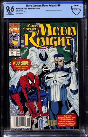 Marc Spector: Moon Knight #19 CBCS 9.6 (1990) Newsstand Spider-Man Punisher