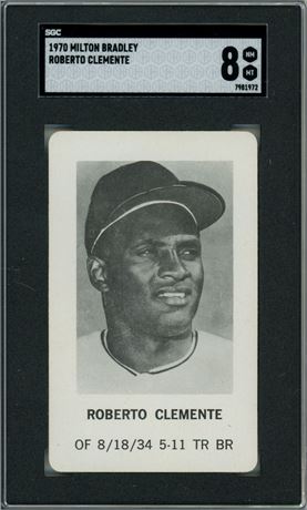 1970 Milton Bradley Roberto Clemente SGC 8 NMMT