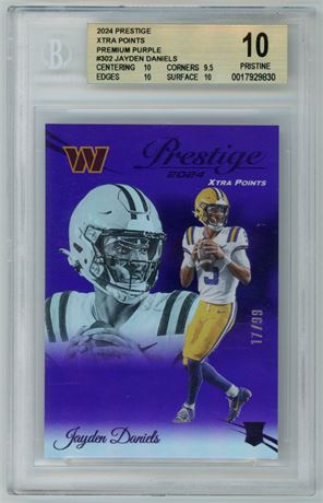 2024 Panini Prestige #302 Jayden Daniels RC Xtra Points 17/99 BGS 10 PRISTINE