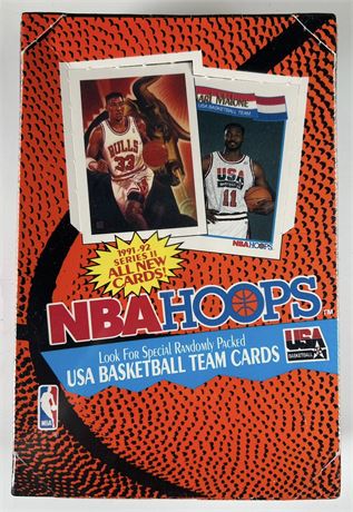 1991 NBA Hoops Series II Basketball Box w/ Random USA Basketball Team Cards