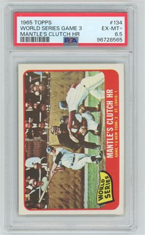 1965 Topps #134 World Series Game 3 Mantle's Clutch HR PSA 6.5 EXMT