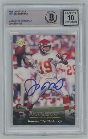 1995 Upper Deck #111 Joe Montana BGS 10 Auto