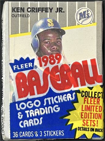 1989 Fleer Cello Pack (36 cards) with Griffey Jr. On Top