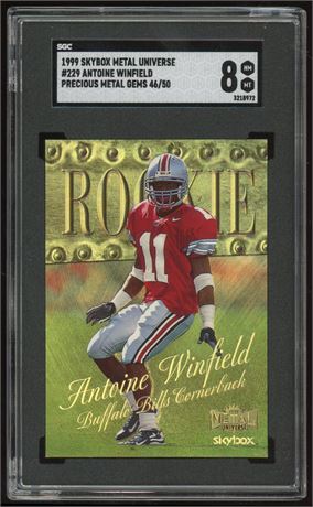 1999 Skybox Metal Universe #229 Antoine Winfield Precious Metal Gems 46/50 SGC 8