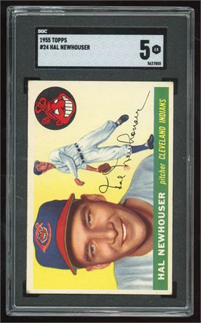 1955 Topps #24 Hal Newhouser SGC 5 EX
