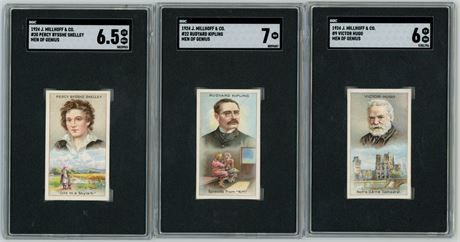 1924 J Millhoff & Co Men of Genius SGC EXMT to NM Lot (3) Hugo/Kipling/Shelley
