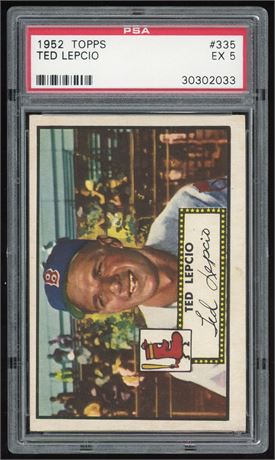 1952 Topps #335 High # Ted Lepcio PSA 5 EX