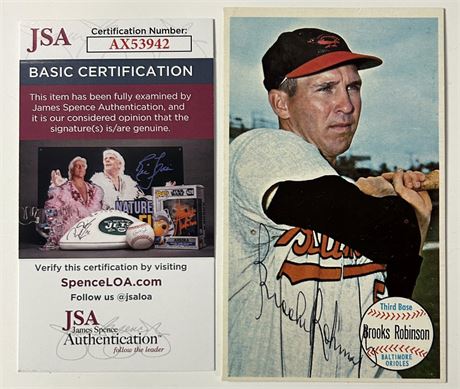 1964 Topps Giants Brooks Robinson Auto JSA