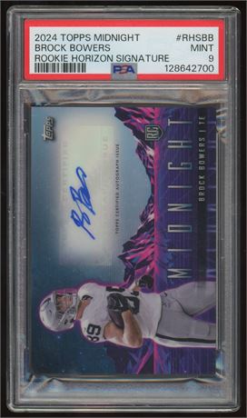 2024 Topps Midnight Brock Bowers Rookie Horizon Signature PSA 9 MINT