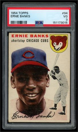 1954 Topps #94 Ernie Banks RC PSA 3