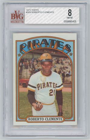 1972 Topps #309 Roberto Clemente BVG 8 NMMT