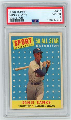 1958 Topps #482 Ernie Banks All-Star PSA 4 VCGEX