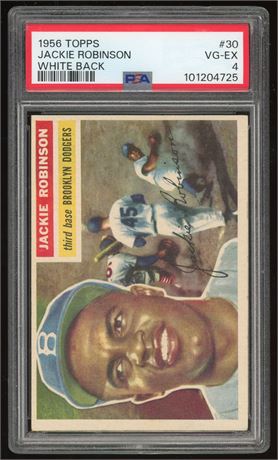 1956 Topps #30 Jackie Robinson White Back PSA 4 VGEX