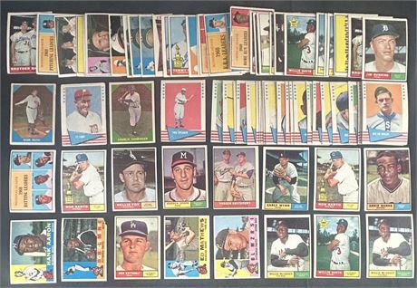 1960-1961 Topps/Fleer Baseball Lot (80) w/ Stars GOOD+ AVG