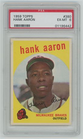 1959 Topps #380 Hank Aaron PSA 6 EXMT