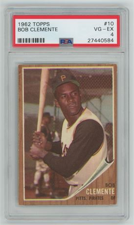 1962 Topps #10 Roberto Clemente PSA 4 VGEX